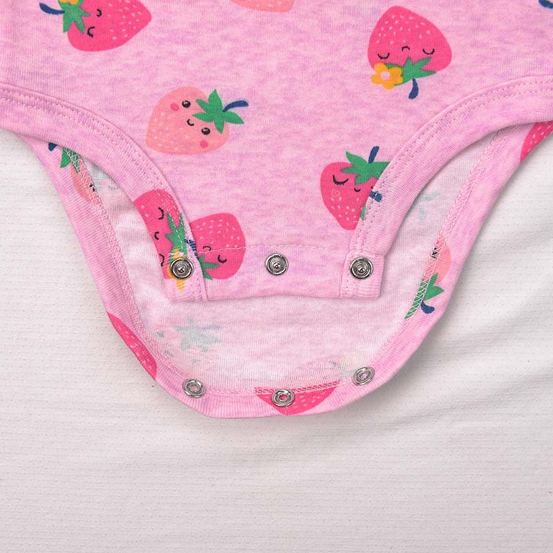High Quality 6-24 Months Baby Girls Clothes 100% Cotton Baby Onsies Baby Ribbed Summer Bodysuit With Ruffle Sleeves