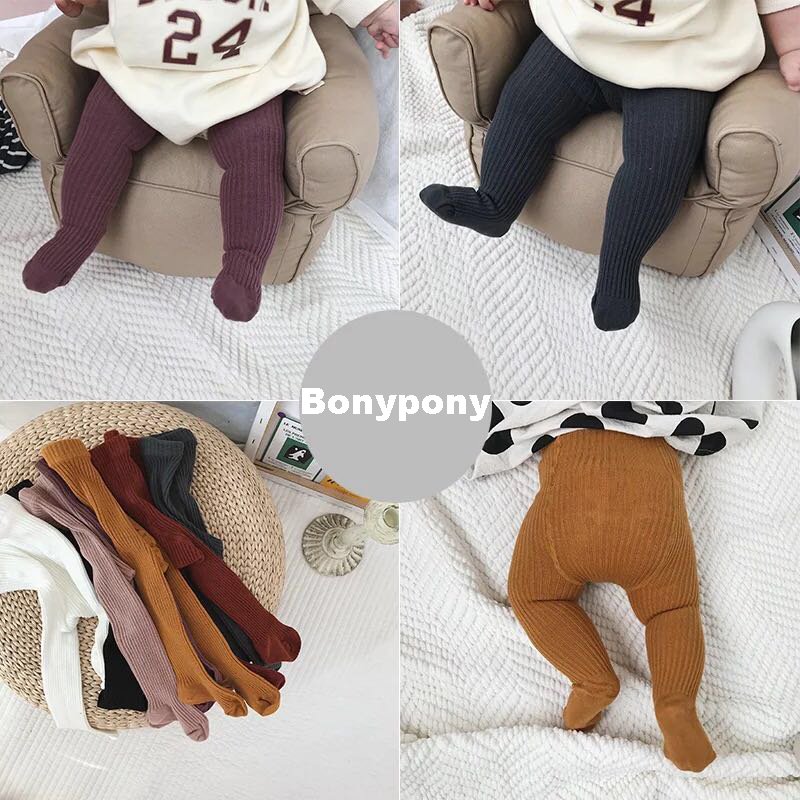 Bonypony Kids Little Girls Boys Dress Bottom Top Pants Toddler Baby Basic Ribbed Leggings Baby Pantyhose Tights