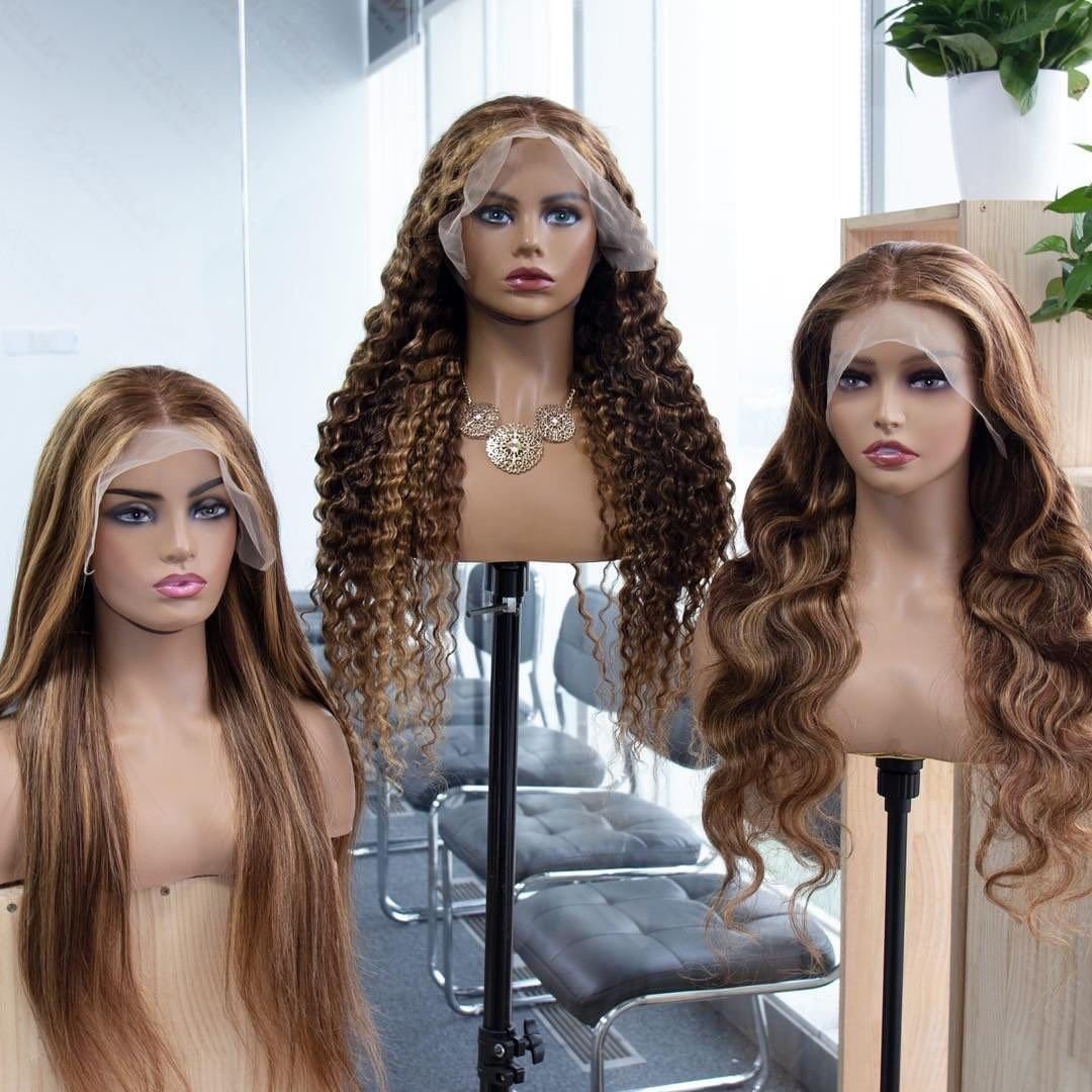 250% Glueless Wig Pre-Plucked African Women Body Wave Lace Front Wig Piano P4/27 Highlight Color Glueless Human Hair Wig