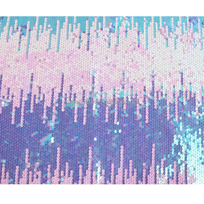 Glitter Reversible Sequin 5MM ready goods Cheapest Price For Lady Evening Frindge Dress Tulle With Sequin Sequences Lace Fabric