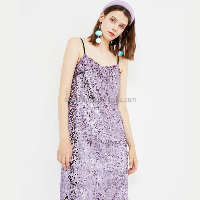 Glitter Reversible Sequin 5MM ready goods Cheapest Price For Lady Evening Frindge Dress Tulle With Sequin Sequences Lace Fabric