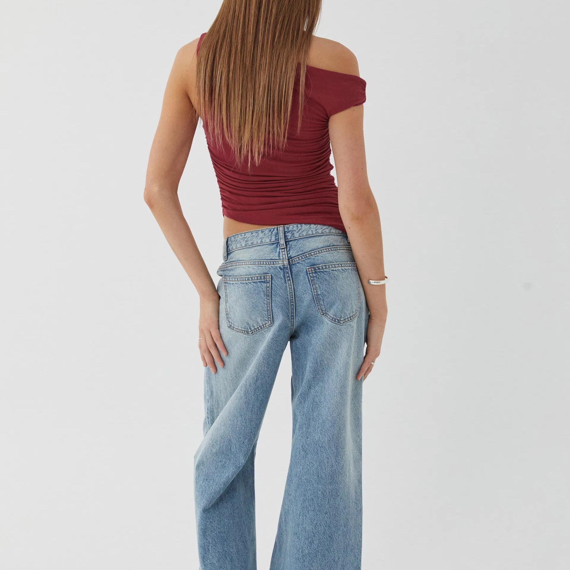 Runwaylove R432 New Design Sling Crop Top Slit Crop Top