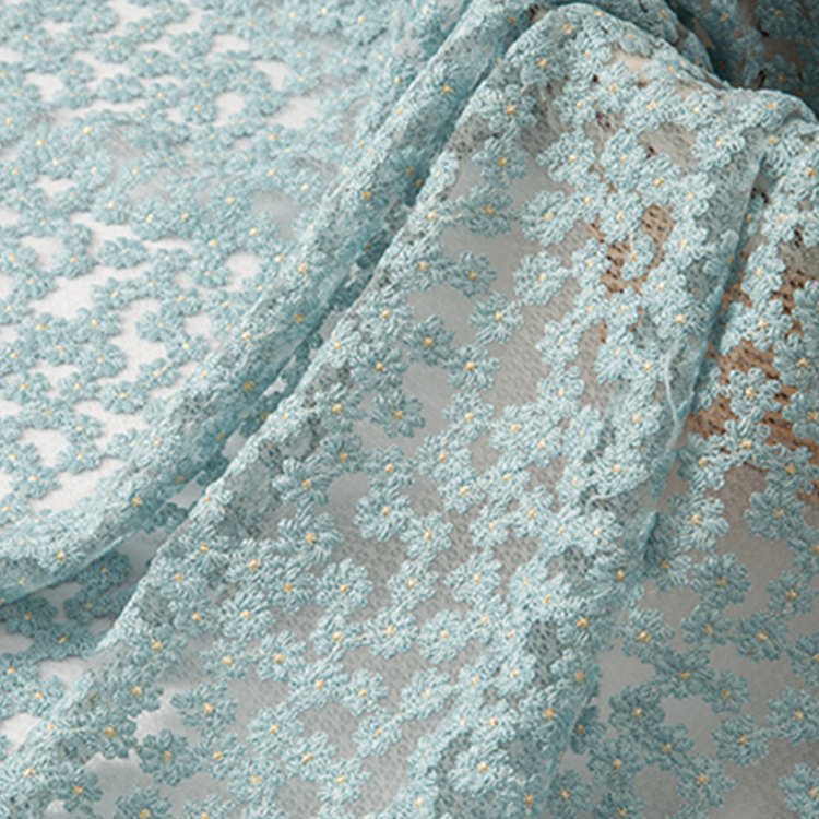 Crochet cotton lace fabric for bridal wedding dress home decorations 3d floral lace embroidery fabric