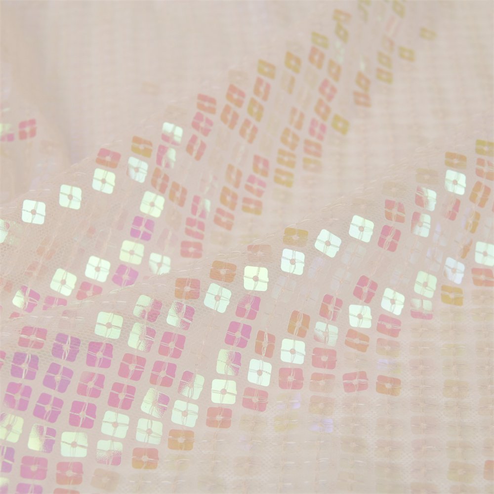High quality 7mm sequin embroidery tulle lace fabric for wedding dresses