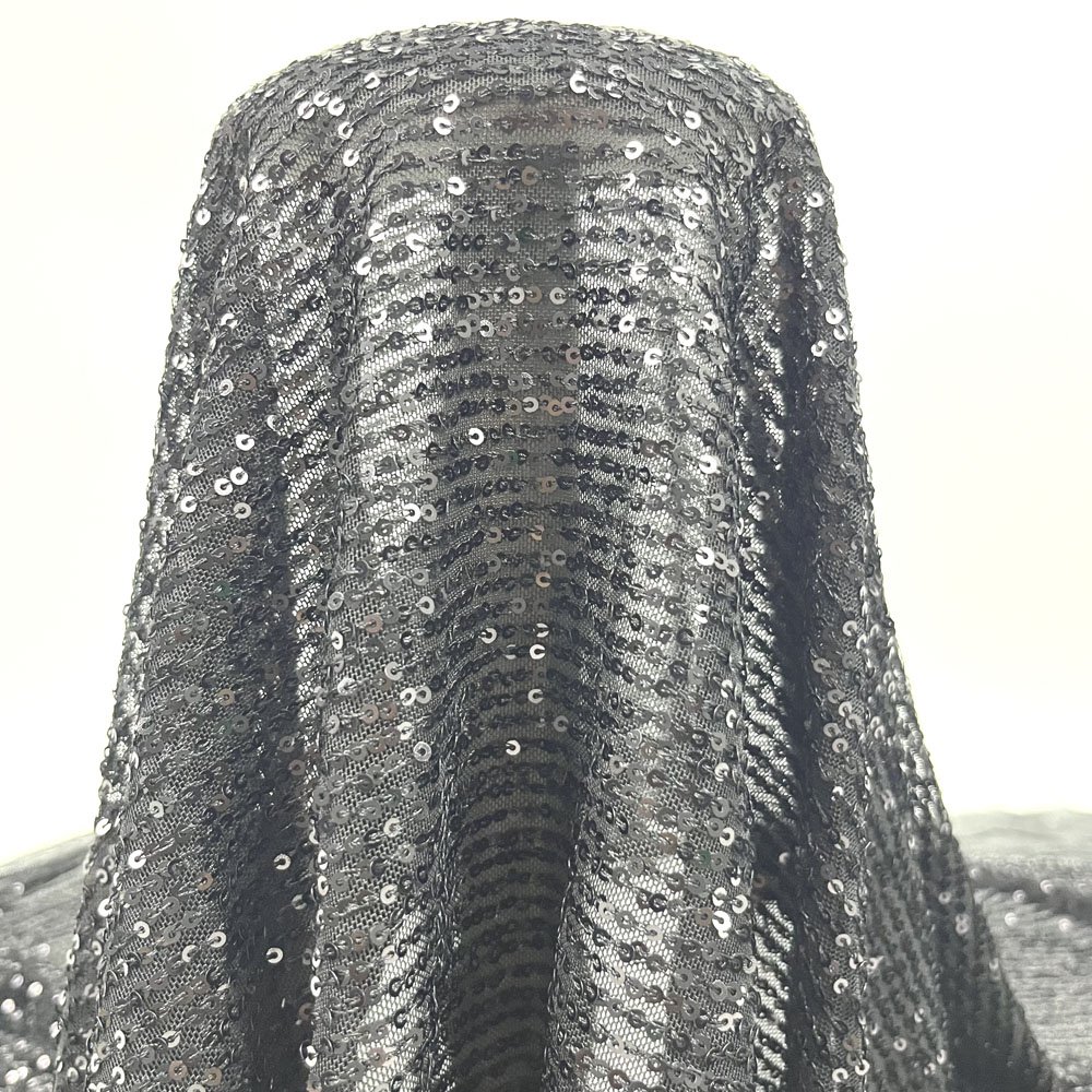 2023 new high quality sequin polyester mesh fabric beaded embroidered fabric for dress
