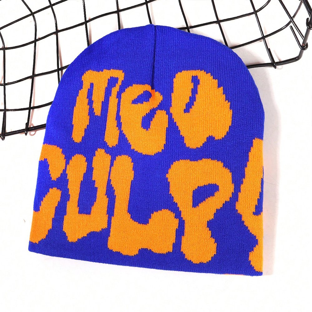 High Quality Manufacturer Oem Odm Customized Logo Trendy Skully Cap Knitted Hat Winter Mea Culpa Beanies With Letter Jacquard