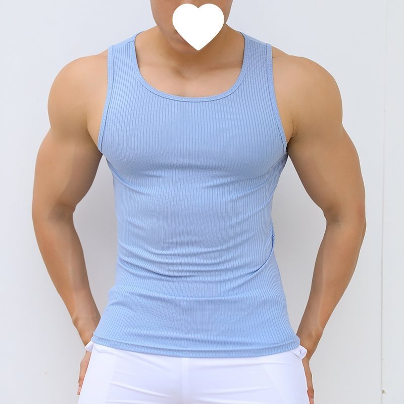 ET-106 Custom slim fit sport ribbed tank top men fitness workout sleeveless vest t shirts Compression gym wear singlet