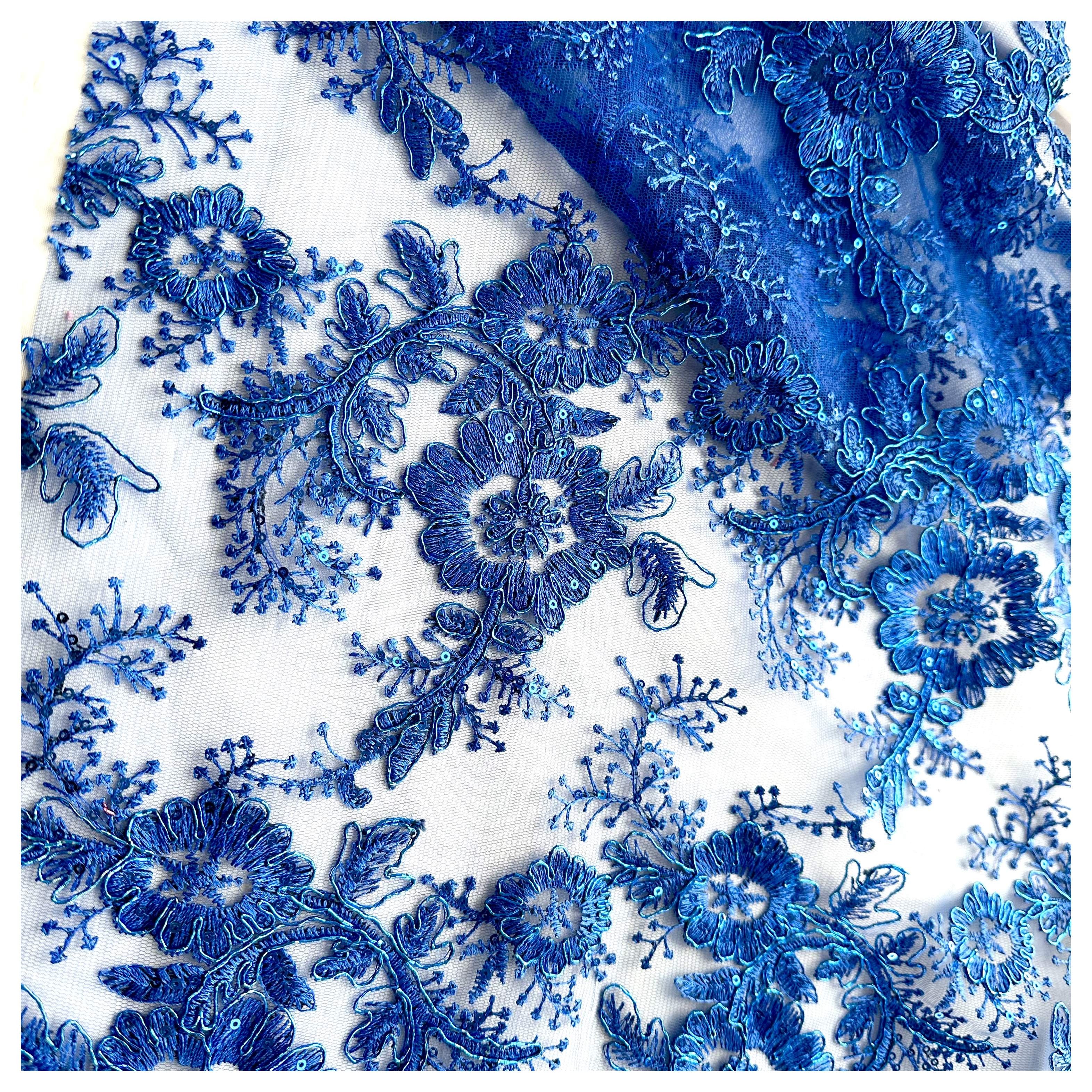Luxury Chic Embroidery Sequin Lace Fabric From China Factory Light 3D Cording Embroidery Fabric for Party Dress