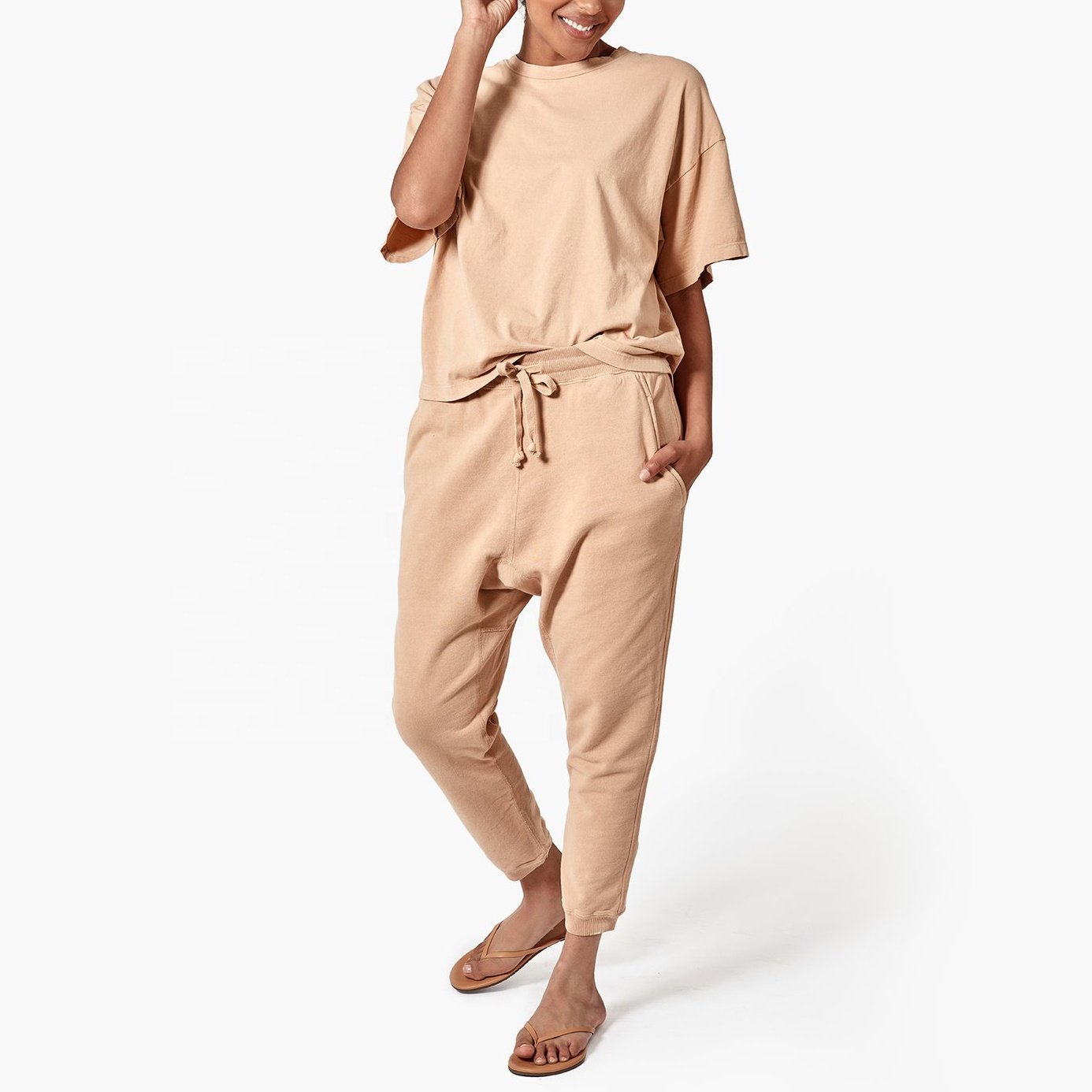 Clothes Short Sleeve T Shirt Solid Tracksuit 2021 Custom Summer Women Athletic Jogger Suit Biker