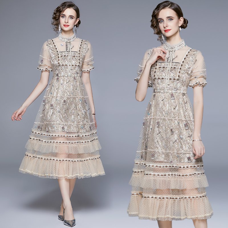 New French Vintage Elegant Lace Style Dress for Women SR69920108