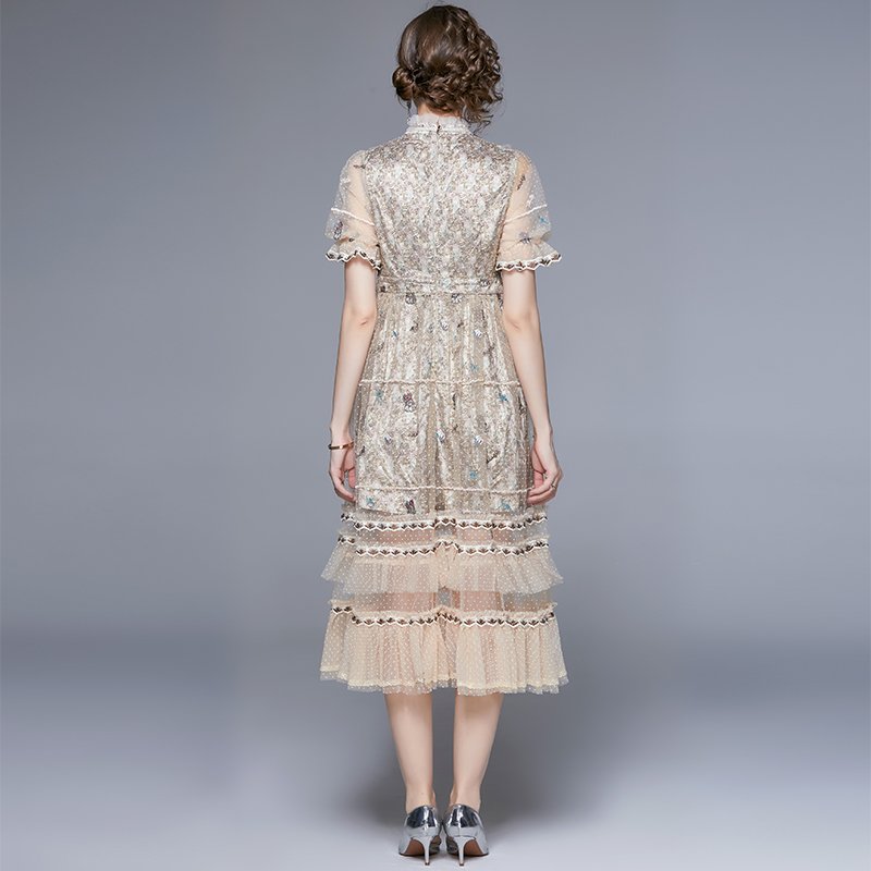 New French Vintage Elegant Lace Style Dress for Women SR69920108