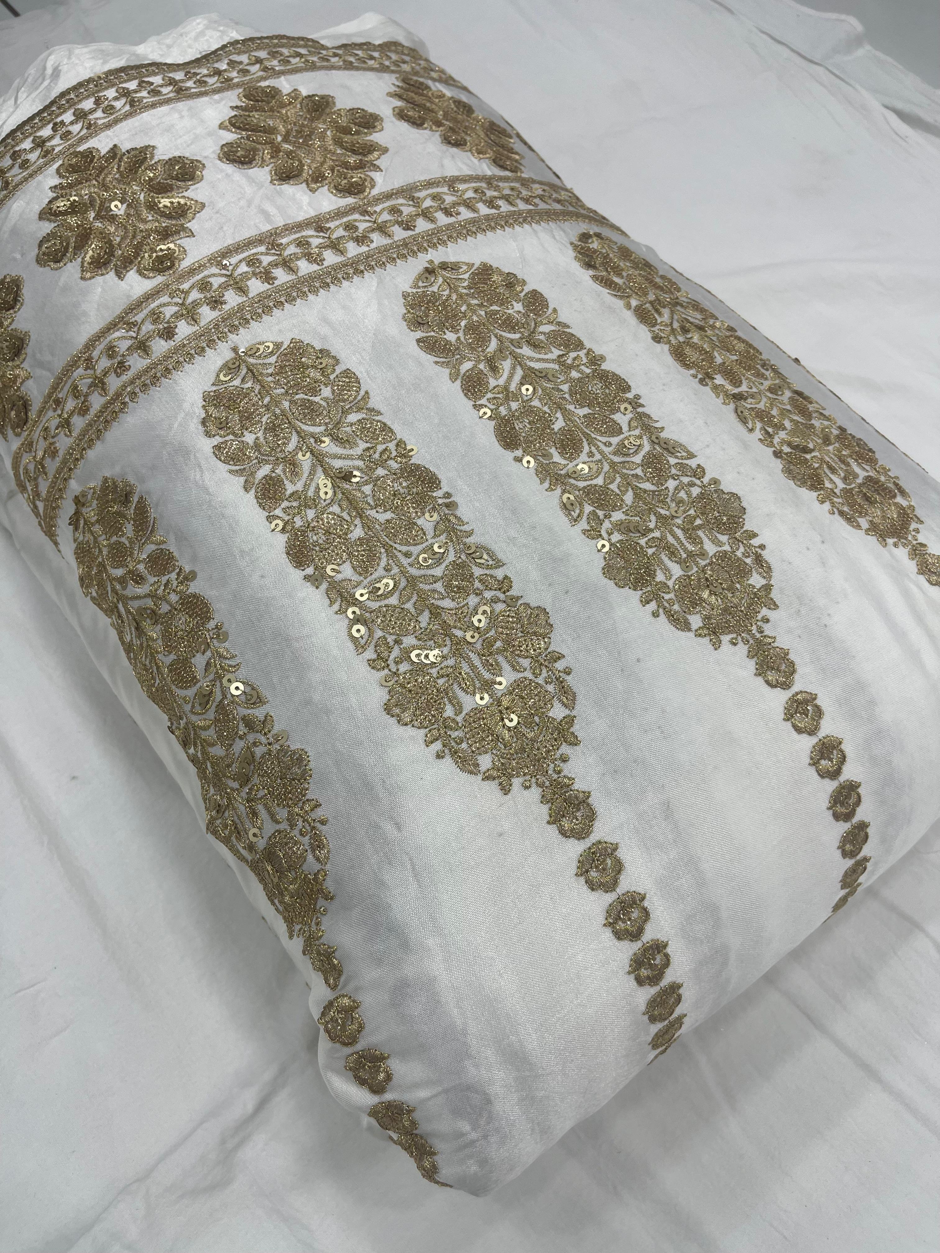 Direct Factory Best Selling Embroidery Fabric Pure Natural Crepe Golden Work Sequence Wedding Special Occasions Popular