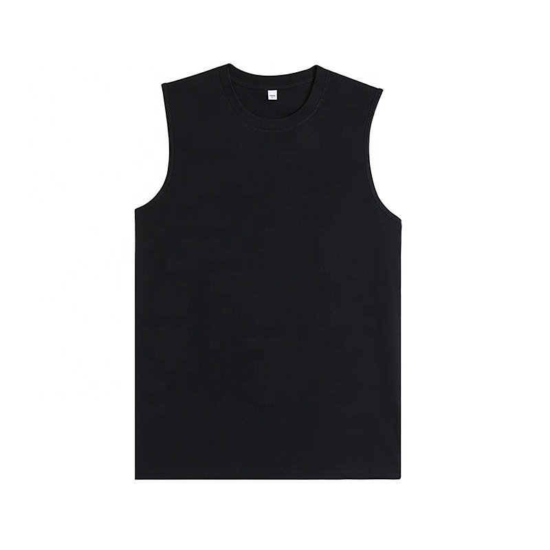 Ready to Ship High Quality 230gsm 100% Cotton Blank Sleeveless Shirts Tank Tops For Men Factory Wholesale Custom Logo Printing