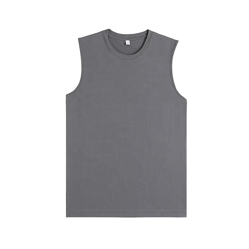 Ready to Ship High Quality 230gsm 100% Cotton Blank Sleeveless Shirts Tank Tops For Men Factory Wholesale Custom Logo Printing