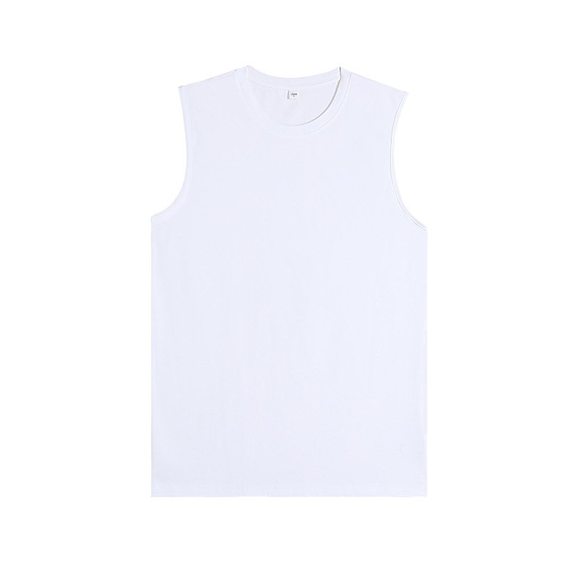 Ready to Ship High Quality 230gsm 100% Cotton Blank Sleeveless Shirts Tank Tops For Men Factory Wholesale Custom Logo Printing