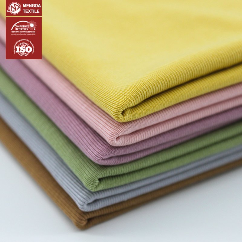 Eco cosy brand degradable 92% rayon 8% spandex jersey rib fabric for kids clothes