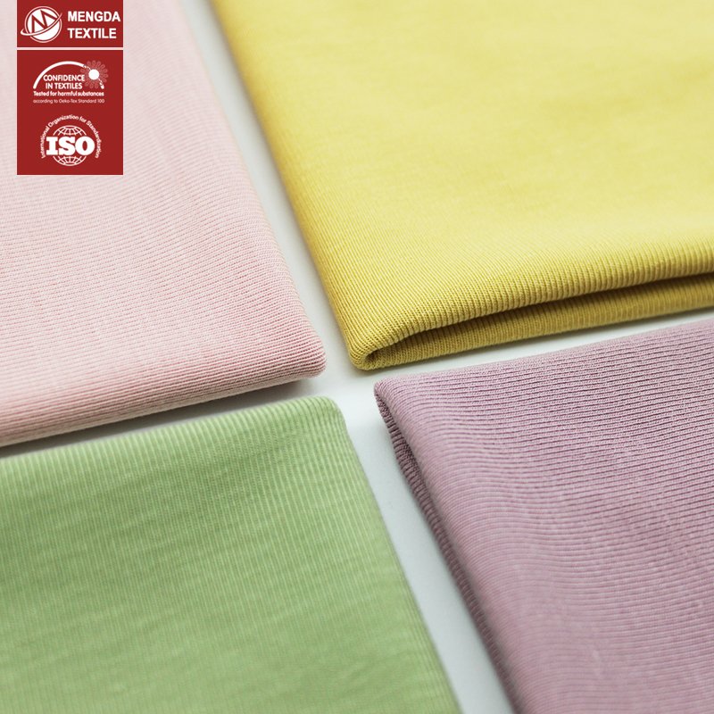 Eco cosy brand degradable 92% rayon 8% spandex jersey rib fabric for kids clothes
