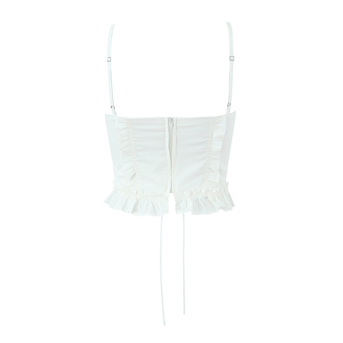 Hot sale white color sleeveless front lace up women casual fashion crop tank top