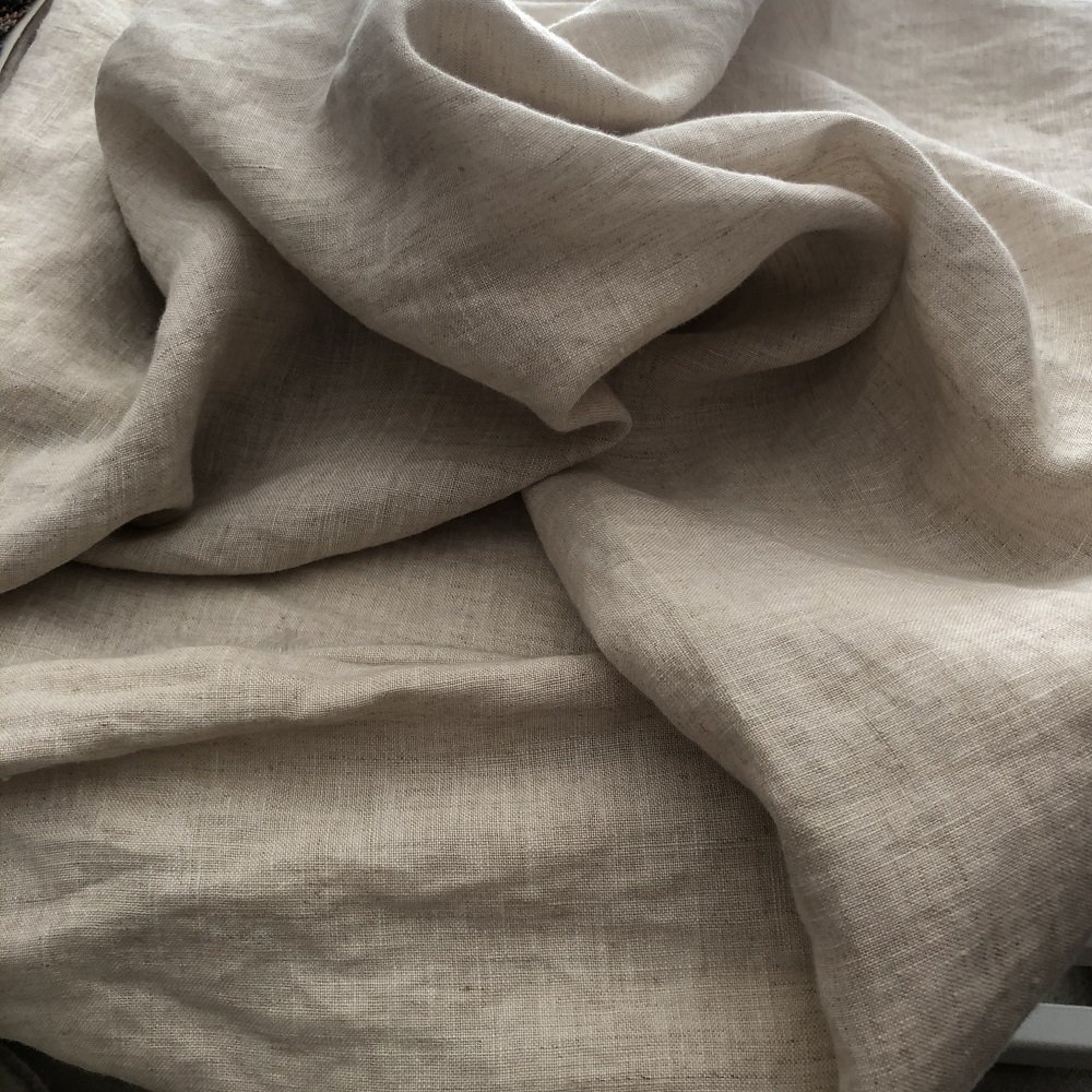 100% French linen plain dyed woven summer spring women shirt dress natural flax cloth