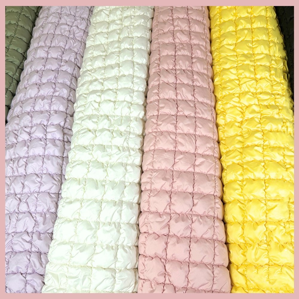Waterproof High Density Matte Embroidery Pleated Quilt Padded Sponge Polyester Fabric For Luggage Bags Backpacks Handbags