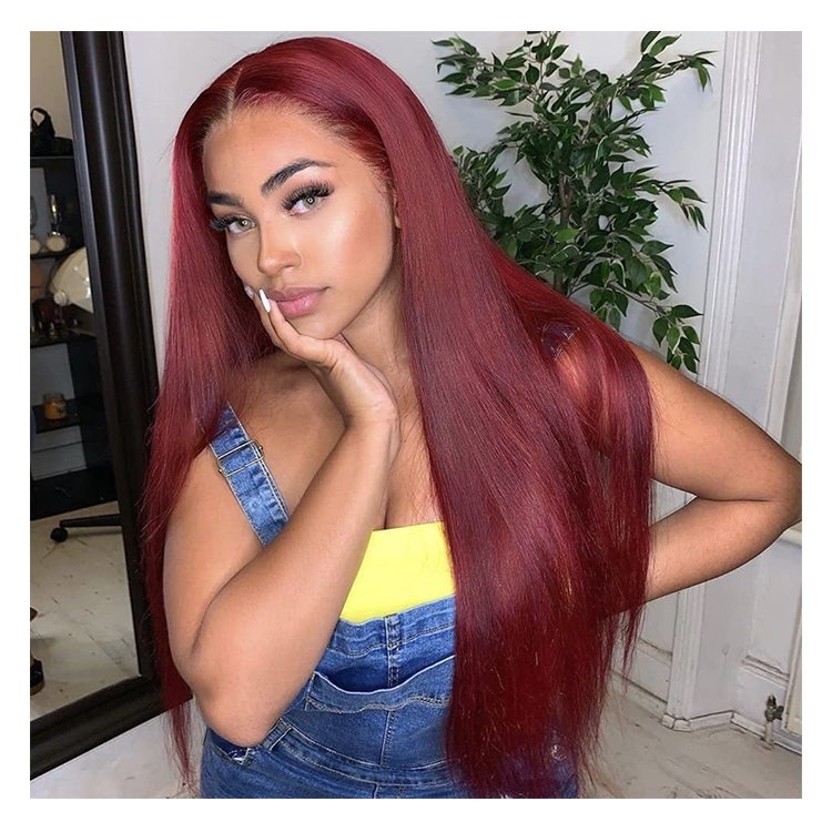 13x6 Transparent Swiss 99j Frontal Wig 100% Raw Human Cuticle Aligned Hair Wig Glueless 13x4 Lace Front Wigs for Black Women