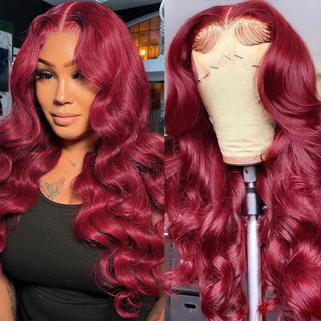 13x6 Transparent Swiss 99j Frontal Wig 100% Raw Human Cuticle Aligned Hair Wig Glueless 13x4 Lace Front Wigs for Black Women