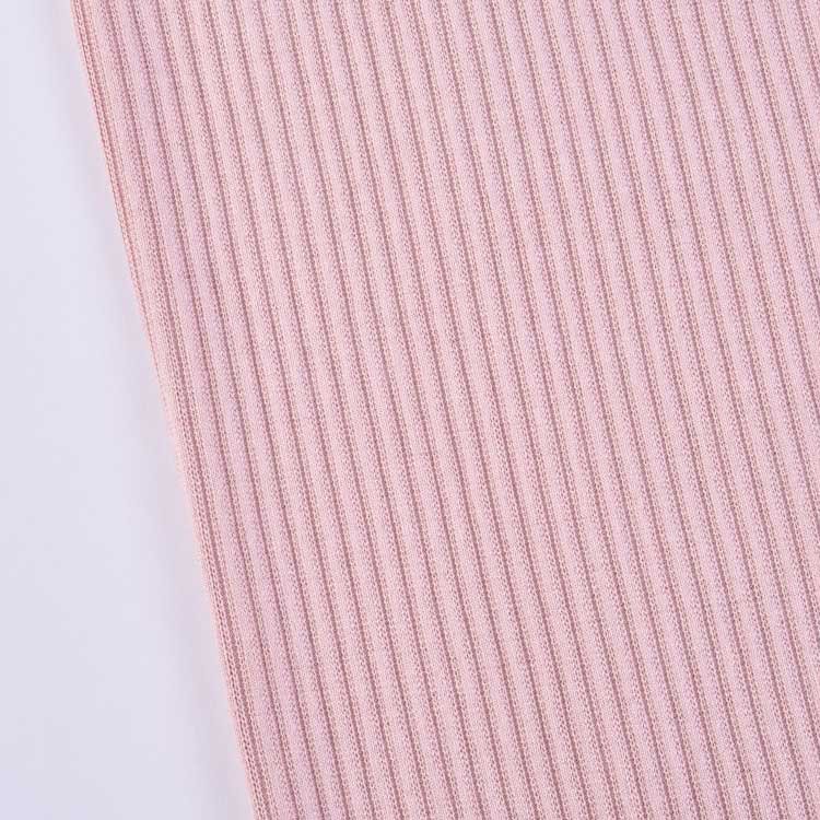 wholesale 30S TR ribbed spandex knit fabric custom rayon stretch ribbed fabric logo for clothing