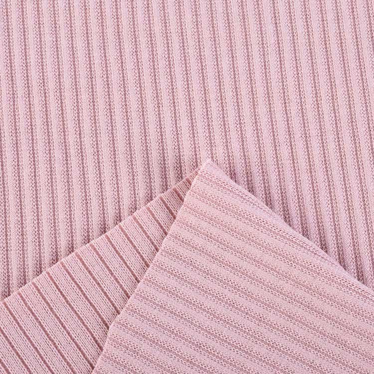 wholesale 30S TR ribbed spandex knit fabric custom rayon stretch ribbed fabric logo for clothing