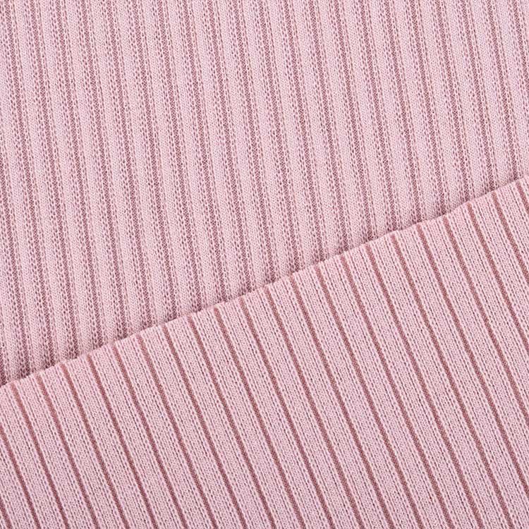 wholesale 30S TR ribbed spandex knit fabric custom rayon stretch ribbed fabric logo for clothing