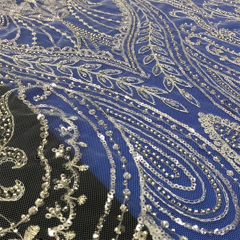 Bridal Gown Embroidery Fabric Cord Wedding Dress Lace