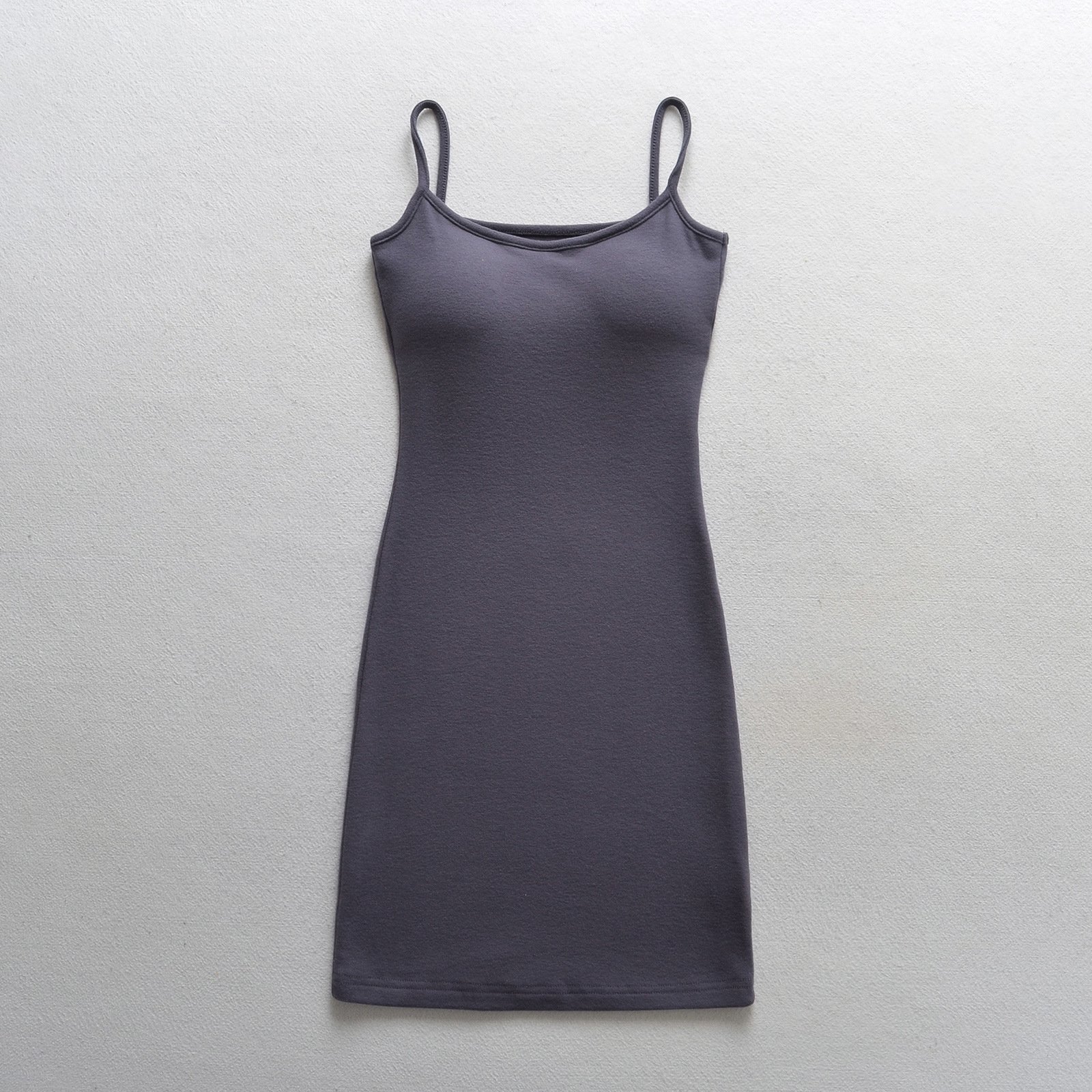 black nude solid basic Eshow dress cotton ribbed cami bodycon pencil mini slip dress sexy with pad 2024 Summer sleep dress dupe
