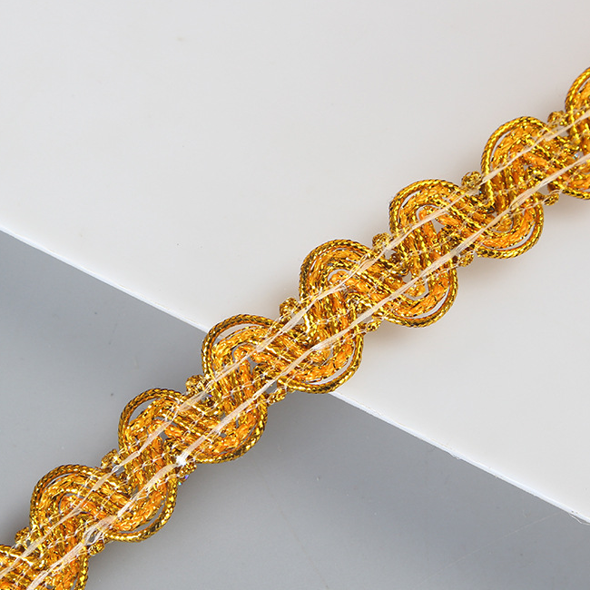 2023 Multicolor Filigree Lace Border Stage Dress Accessories Colorful Sequins S Shape Braided Trimming Edge Sewing Lace Trim