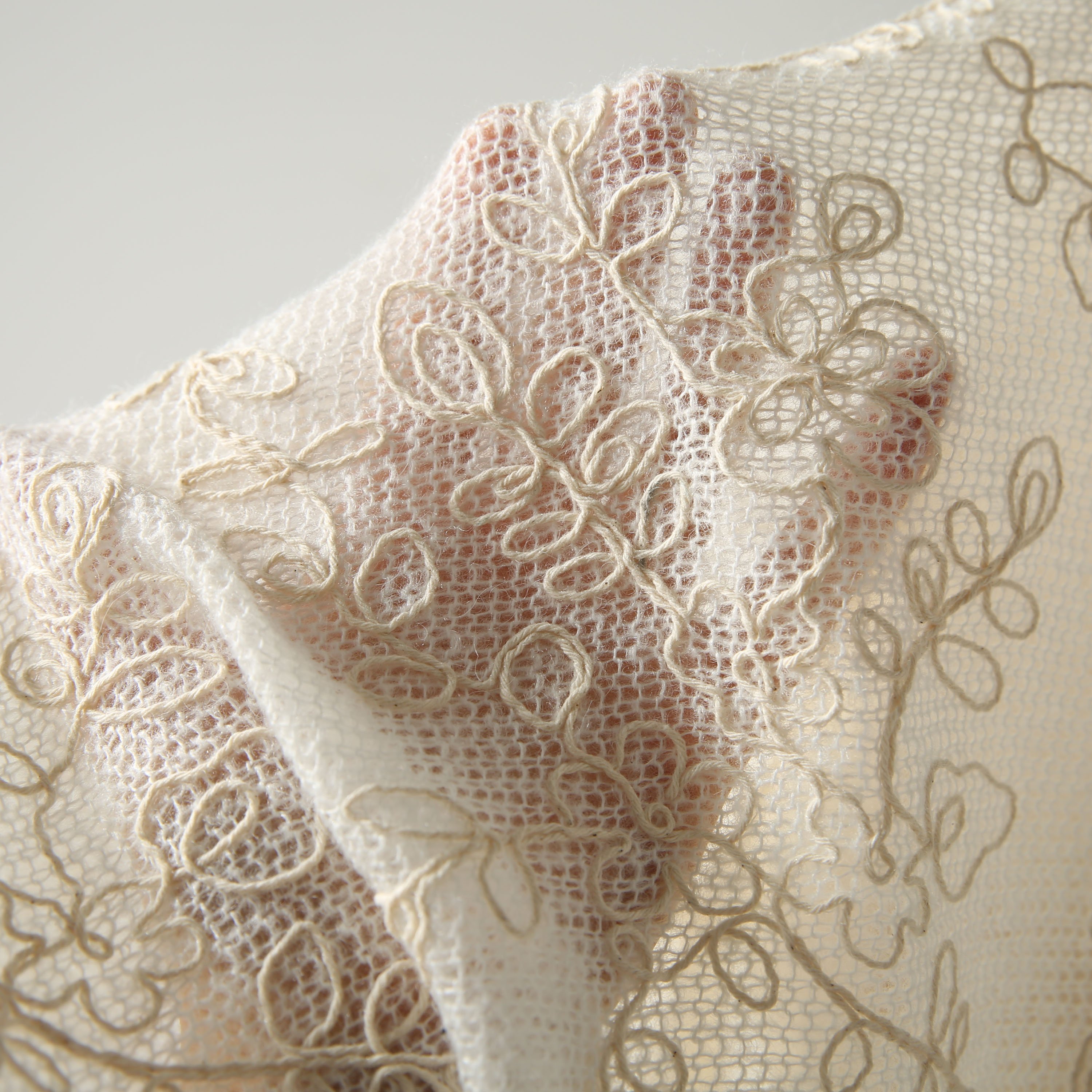 Wool Embroidery Fabric 3D Hand-Painted Texture Cotton Yarn Strands Wool Fabric For Shawl Sweater