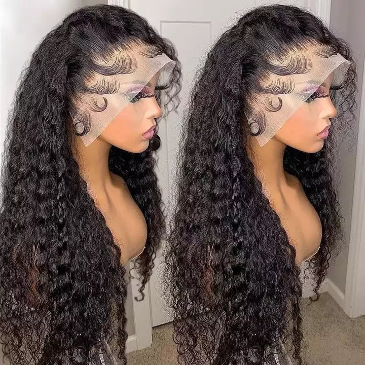 Wholesale Water Wave Virgin Hair 13*4Full Lace Human Hair Wig Brazilian Human Hair HD Lace Front Wigs For Black Women