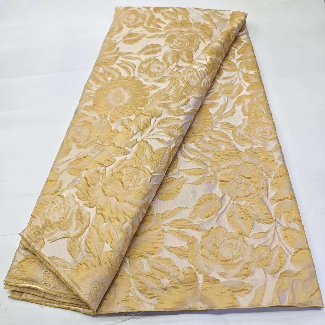 2024 NEW Embroidery Lace Brocade Fabric Embossed Damask Jacquard Fabric Brocade Jacquard Clothing Fabric