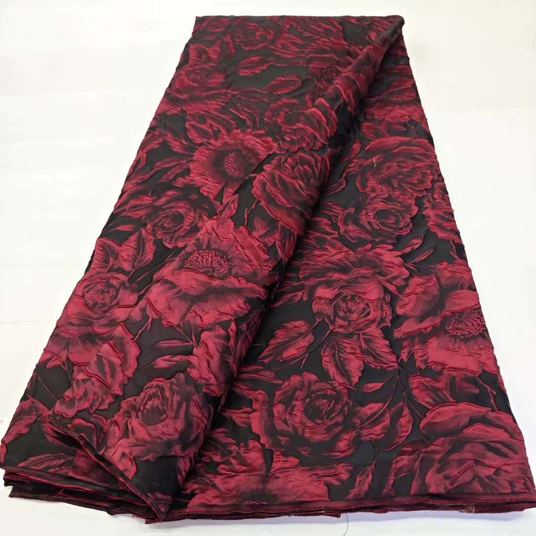 2024 NEW Embroidery Lace Brocade Fabric Embossed Damask Jacquard Fabric Brocade Jacquard Clothing Fabric
