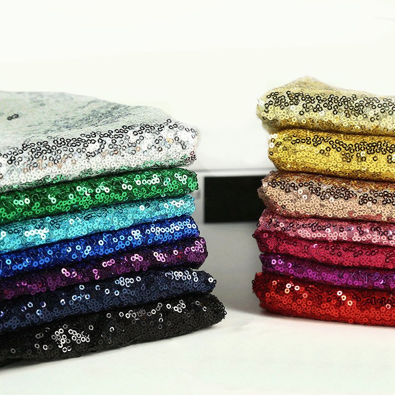 Hot sale glitter iridescent fabric Sequin Mesh 3mm Silver Sequin Fabric Buy Online India fabric