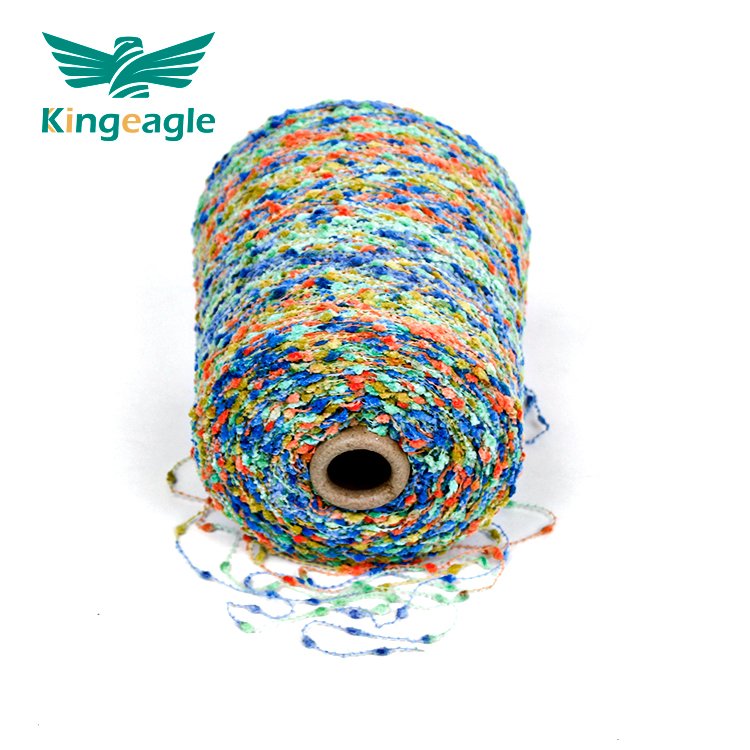 Kingeagle Factory Chunky Fancy Space Dyed Rainbow Polyester Knot /Bean/Nep Yarn For Knitting