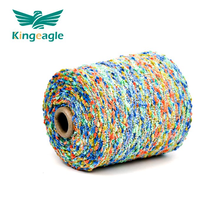 Kingeagle Factory Chunky Fancy Space Dyed Rainbow Polyester Knot /Bean/Nep Yarn For Knitting