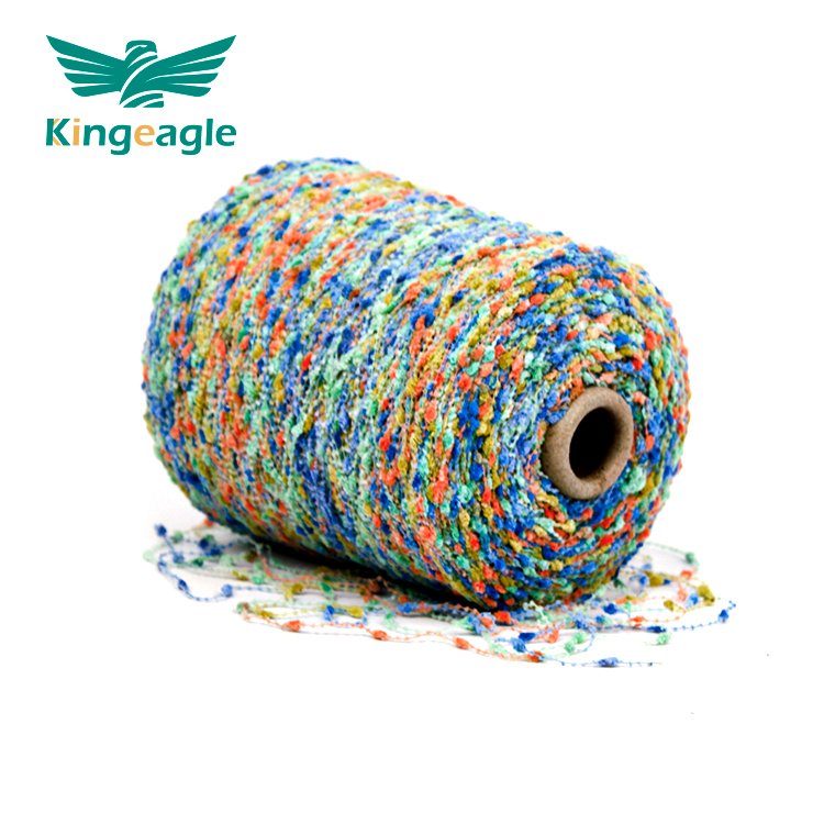 Kingeagle Factory Chunky Fancy Space Dyed Rainbow Polyester Knot /Bean/Nep Yarn For Knitting