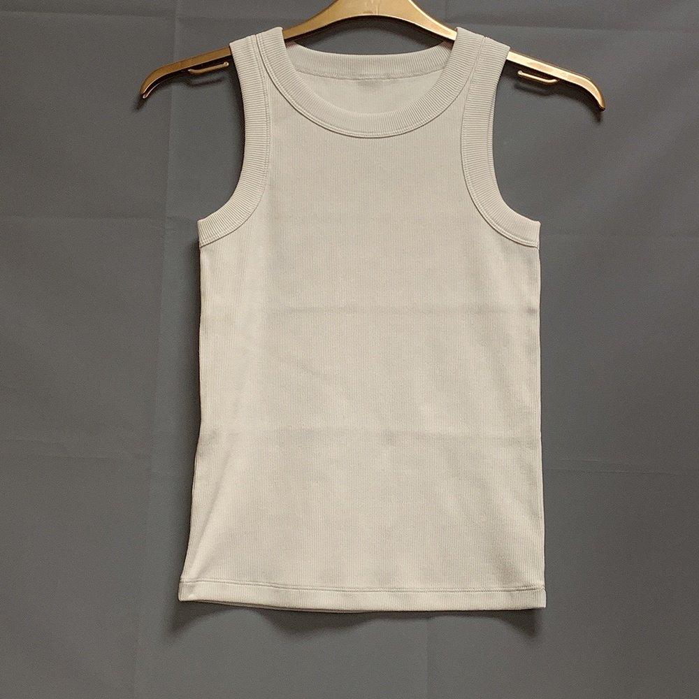 Hot Sale Sleeveless Ladies Cotton Plain White Knit Ribbed Crop Tank Top For Women square neck tank