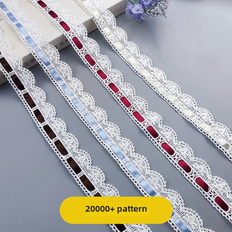 Wholesale 3cm Eco-Friendly Milk Silk Ribbon Lace Handmade Lolita Water-Soluble Embroidery Fabric Garments Manufacturer