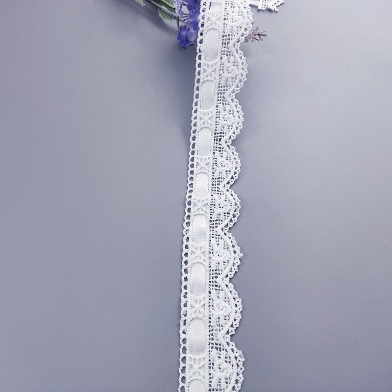 Wholesale 3cm Eco-Friendly Milk Silk Ribbon Lace Handmade Lolita Water-Soluble Embroidery Fabric Garments Manufacturer
