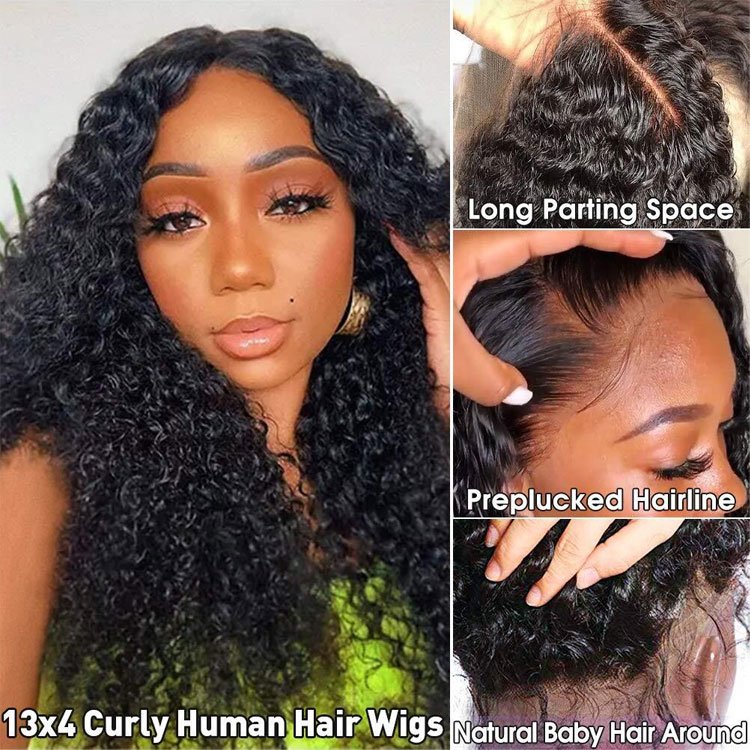 Unprocessed Natural Curly Lace Front Wig 100% Human Hair Wigs Human Hair Lace Frontal Transparent Hd Lace Frontal Wigs