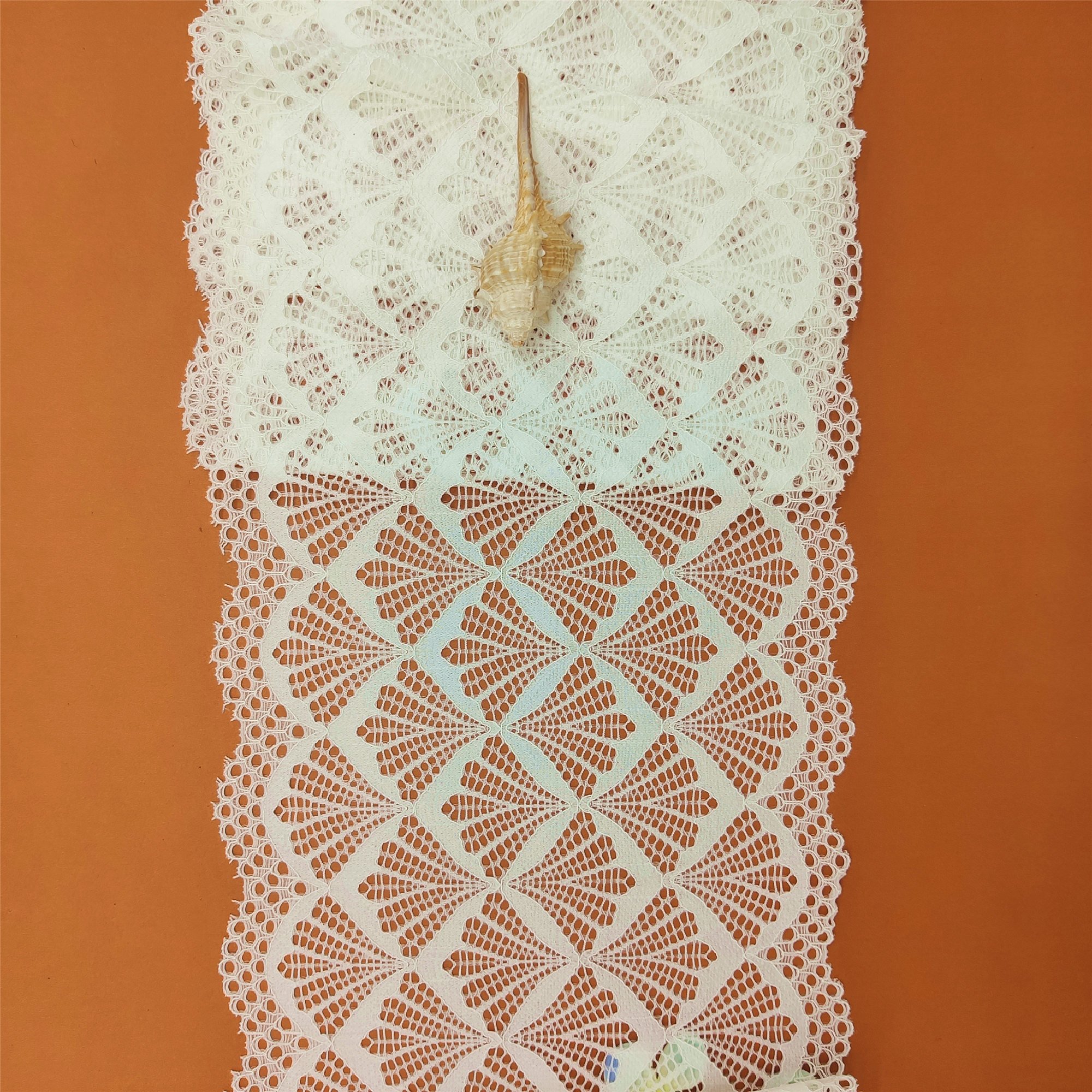 Beautiful 18cm Elastic Lace Trim Clearanced Knitted Nylon Spandex Mesh Fabric White Black Stretch Feature Wedding Dresses Home