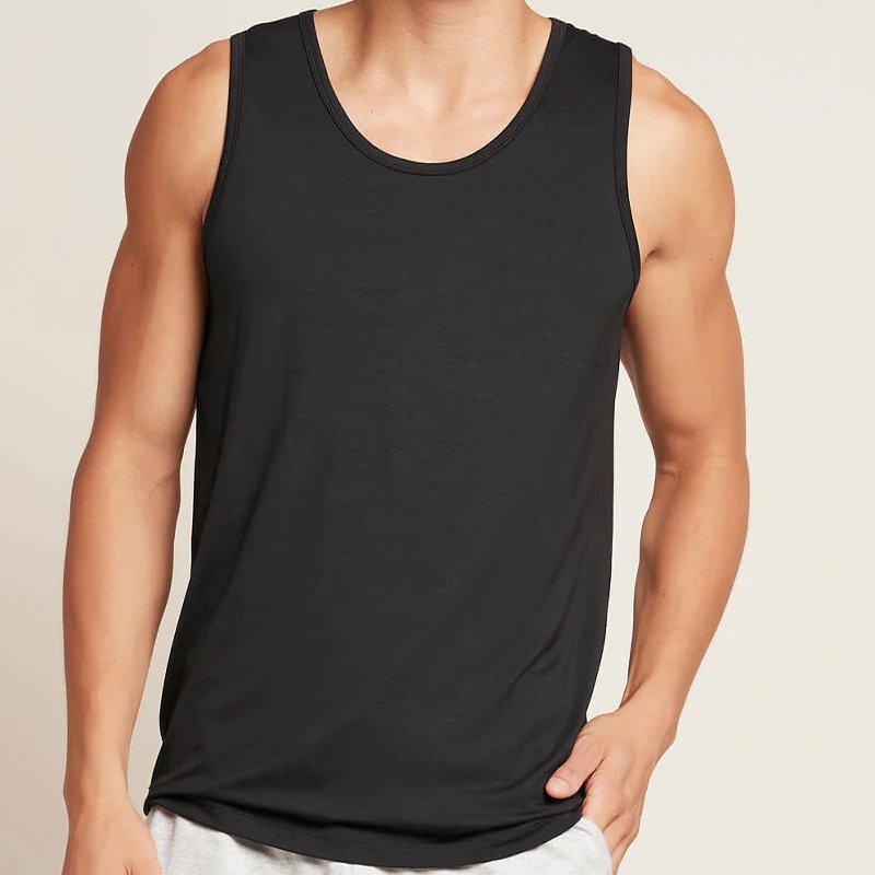 Men's Singlet bamboo jersey tank top for men custom Sleeveless tshirts organic Mens Shirts Loose Yoga Tank Top
