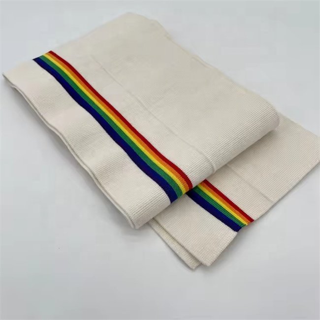 Original Factory Source Design rainbow stripe ribbing cuff and bottom