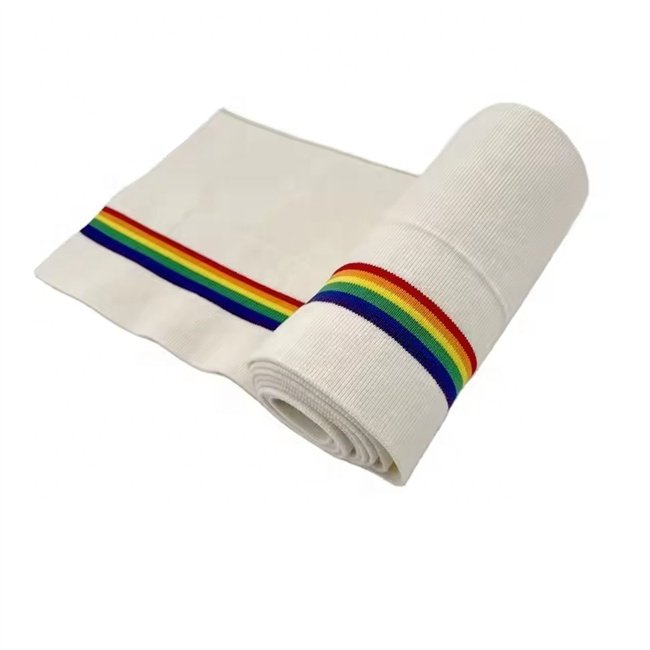 Original Factory Source Design rainbow stripe ribbing cuff and bottom