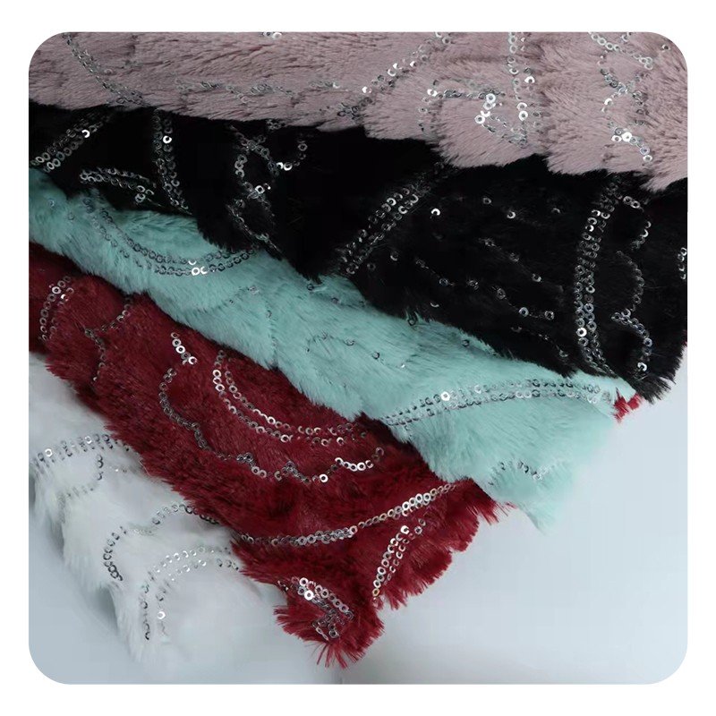 Factory Direct Sale Customized Design Soft Polyester Embroidery sequin Korean Velvet Sequin Fabric chiffon fabrics