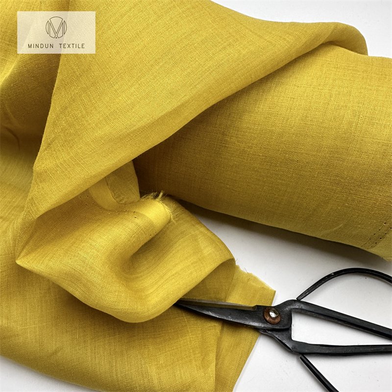 Mindun Yarn 36*36 60gsm 100 Ramie Wrinkled Pure Yarn Fabric China For Women Scarf
